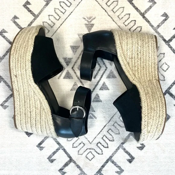 Marc Fisher LTD Alita Espadrille Wedge Sandals in Black Size 10 - Picture 6 of 10